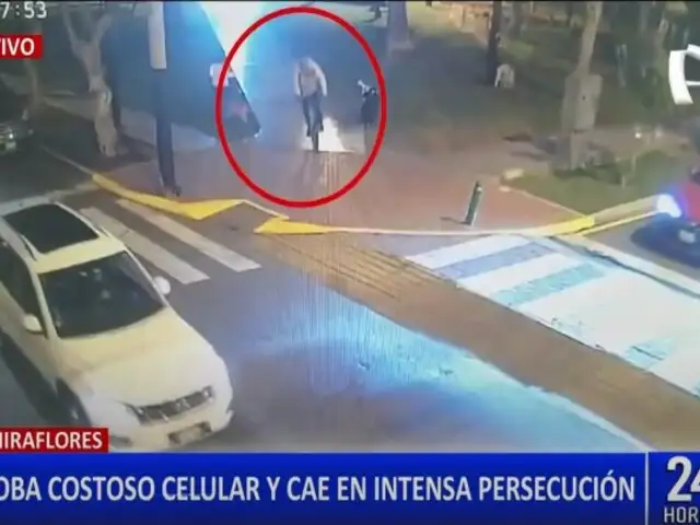 Miraflores: delincuente extranjero a bordo de una bicicleta le roba costoso celular a una mujer