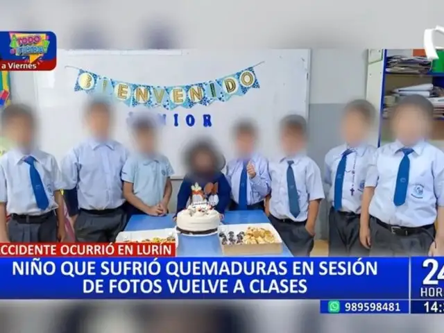 Accidente ocurrió en Lurín: niño que sufrió quemaduras en sesión de fotos vuelve a clases