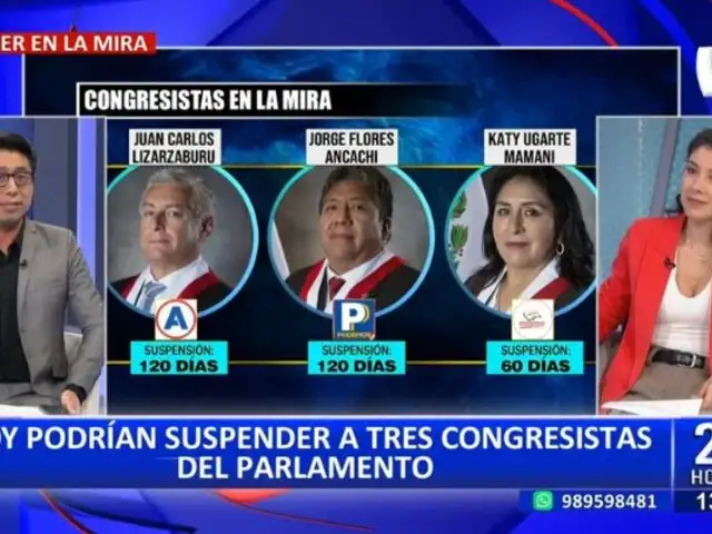 Día clave en el Congreso: Pleno podría suspender hoy a tres congresistas