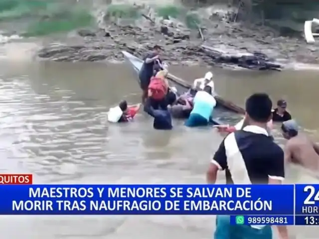 Iquitos: Escolares se salvan de morir tras naufragio de embarcación