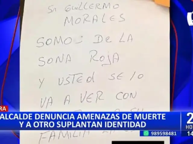 Piura: Alcaldes denuncian amenazas de muerte y suplantación de identidad