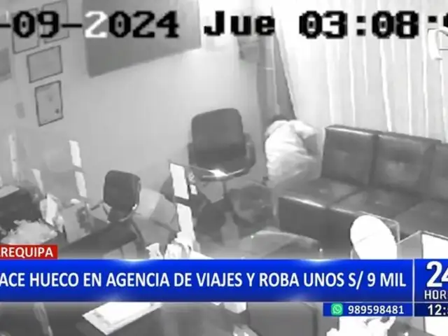 Ladrón roba 9 mil soles en agencia de viajes de Arequipa