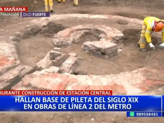 ¡Impresionante hallazgo!: Encuentran base de pileta del siglo XIX durante obras de Línea 2 del Metro