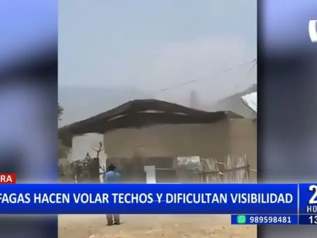 Piura: Fuertes ráfagas de viento hacen volar techos de vivienda