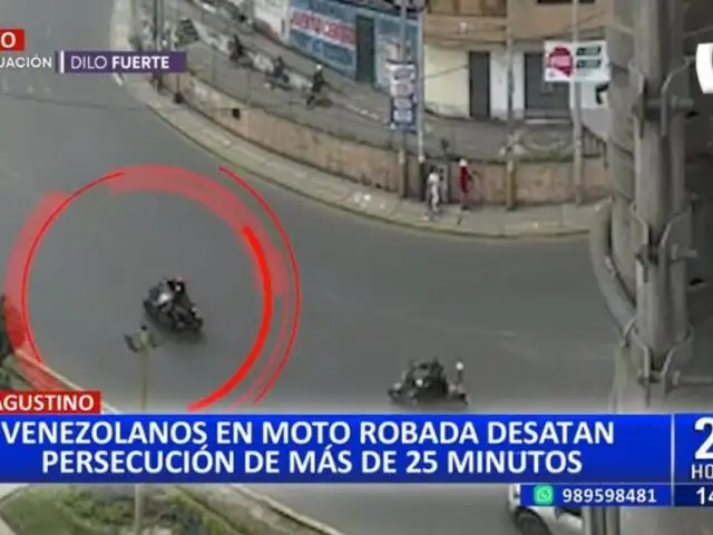 Persecución de película en El Agustino: Detienen a pareja de extranjeros con moto robada