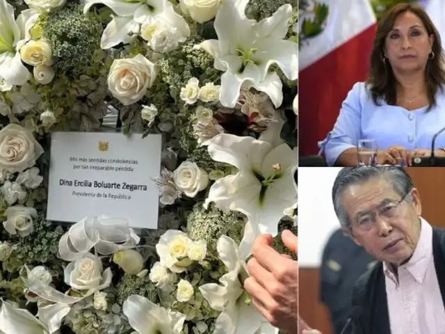 Dina Boluarte envía corona fúnebre por el fallecimiento de Alberto Fujimori: “mis más sentidas condolencias”