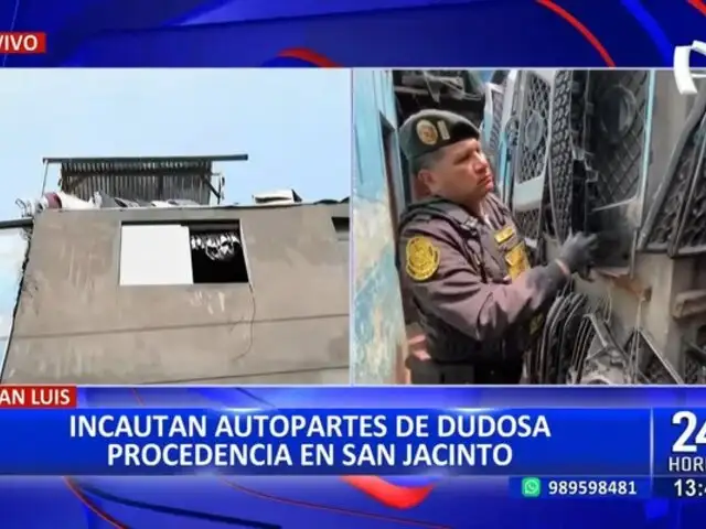 San Luis: incautan autopartes de dudosa procedencia en San Jacinto