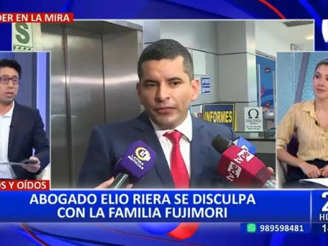 Elio Riera se disculpa con familia de Alberto Fujimori: "Asumo la responsabilidad por las incomodidades"