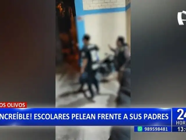 Padres intervienen en pelea entre escolares en Los Olivos