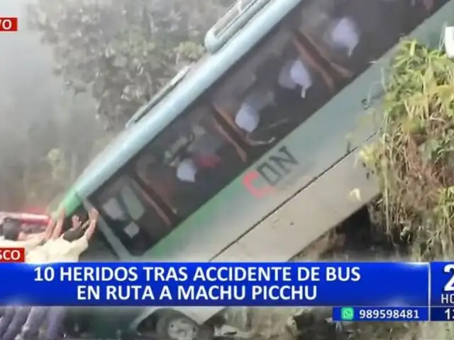 Accidente en Cusco: Al menos 10 heridos tras volcadura de bus en ruta a Machu Picchu