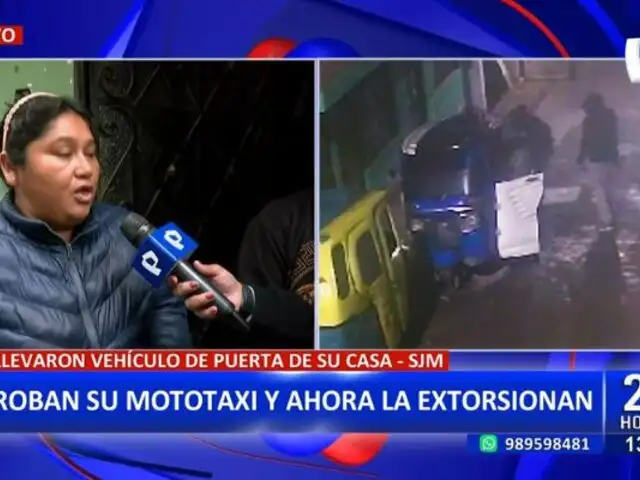 SJM: Mujer es extorsionada por delincuentes que le robaron su mototaxi