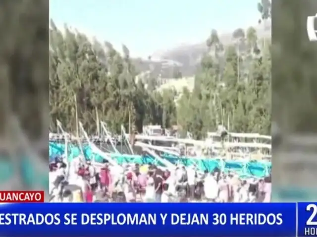 ¡Increíble! Estrados se desploman durante un evento en Huancayo y deja 30 heridos