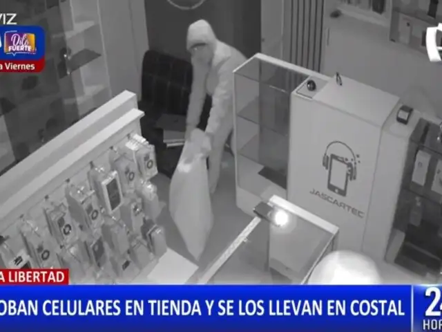 La Libertad: delincuentes ingresan con costal a tienda de celulares para robar