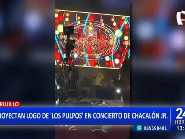 Trujillo: proyectan logo de "Los Pulpos" en concierto de Chacalón Jr.