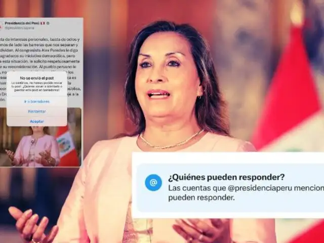 Dina Boluarte: cuenta oficial de Presidencia limita comentarios en sus publicaciones de X