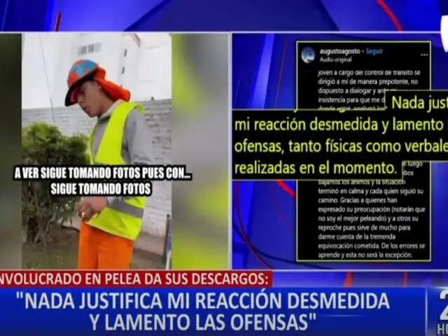 Miraflores: conductor que se peleó con obrero pide disculpas por su accionar en la calle