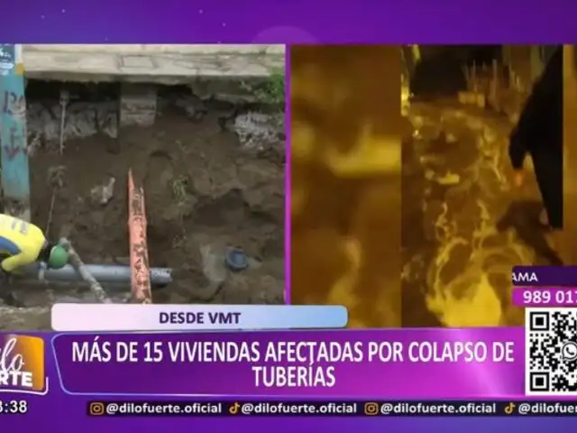 VMT: Más de 15 viviendas afectadas por colapso de tuberías