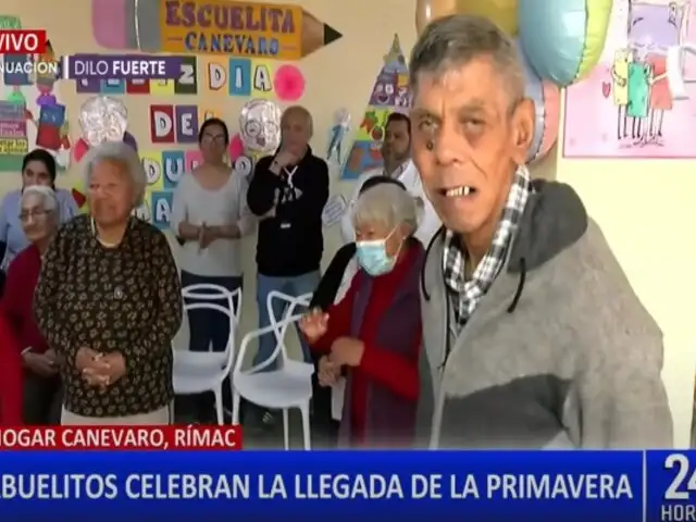 Rímac: abuelitos del Hogar Canevaro celebran la llegada de la primavera bailando