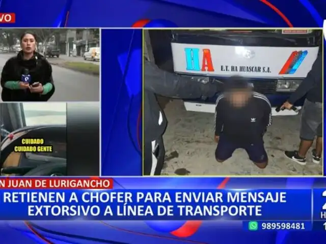 SJL: Delincuentes retienen a chofer para enviar mensaje extorsivo a línea de transporte