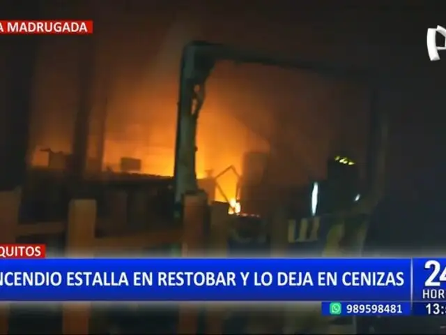 Incendio de grandes proporciones consumió Restobar en Iquitos