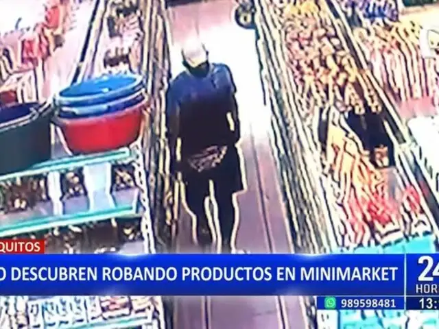 ¡Lamentable! Sujeto fue captado robando en minimarket de Iquitos