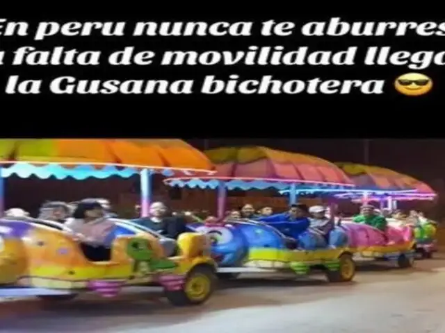 Pasajeros en Lima utilizan el 'Gusanito' para volver a casa durante paro de transportistas