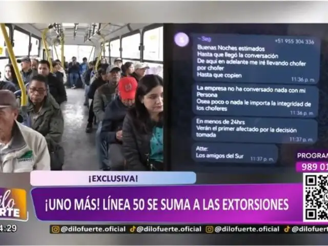 ¡Exclusivo! Una empresa más: Buses de "Línea 50" víctimas de extorsión por "Los Amigos del Sur"