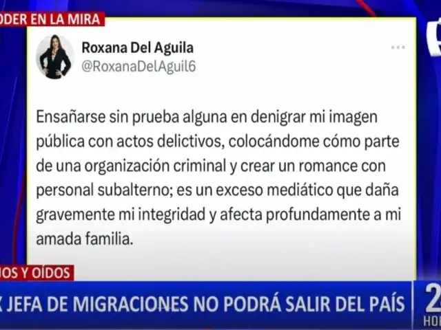 Exjefa de Migraciones sobre impedimento de salida del Perú: “Es un exceso que daña mi integridad”