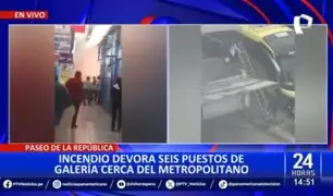 Centro de Lima: Incendio consume 6 locales de galería cerca a estación del Metropolitano