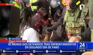 Óvalo Izaguirre: dos detenidos por enfrentamientos con la policía en segundo día de paro