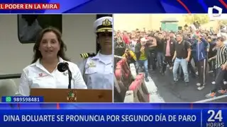 Dina Boluarte se pronuncia por segundo día de paro: "No somos tirapiedras"