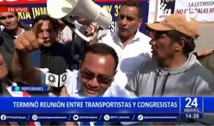 Tras reunión entre transportistas y congresistas: Aún no hay acuerdo para levantar el paro