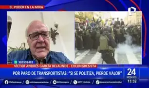 García Belaúnde ante próximo paro nacional de transportistas: "Si se politiza, pierde valor"