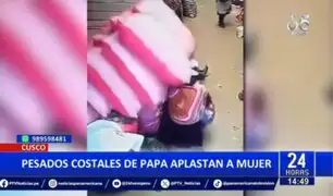 Cusco: Mujer termina aplastada por pesados costales de papa