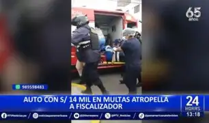 SJL: Auto con 14 mil soles en multas atropella a fiscalizador