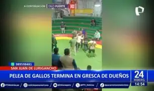 A puños y patadas: Pelea de gallos termina en gresca de dueños en SJL