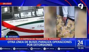 Empresa de transportes "Huandoy" paraliza sus operaciones por extorsiones