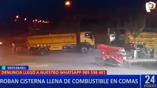 Comas: roban cisterna de combustible en grifo de Petroperú