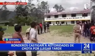 Cajamarca: Ronderos castigan a autoridades de Chota por llegar tarde a audiencia