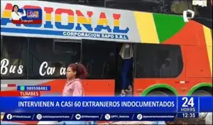 Tumbes: intervienen a casi 60 extranjeros indocumentados en bus interprovincial