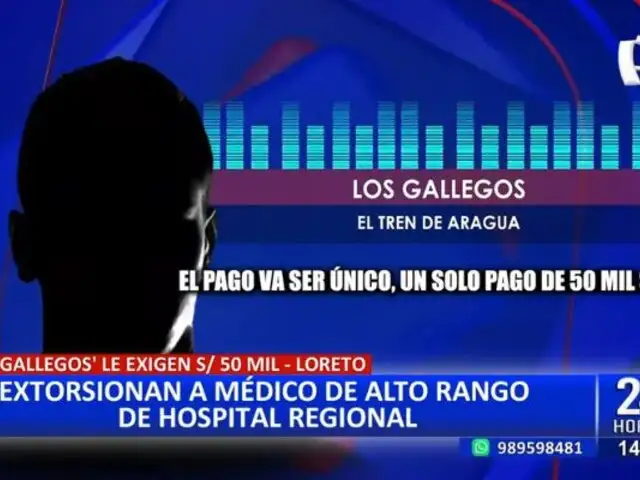 Extorsionan a jefe del cuerpo médico de Hospital Regional de Loreto: Delincuentes le piden 50 mil soles