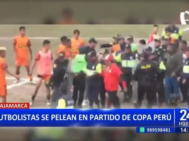 Cajamarca: Futbolistas se pelean en partido de Copa Perú