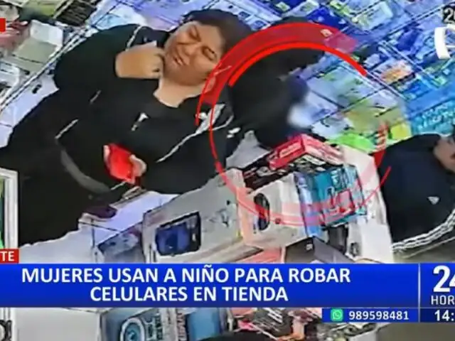 Cañete: ¡Indignante! mujeres usan a niño para robar celulares en tienda