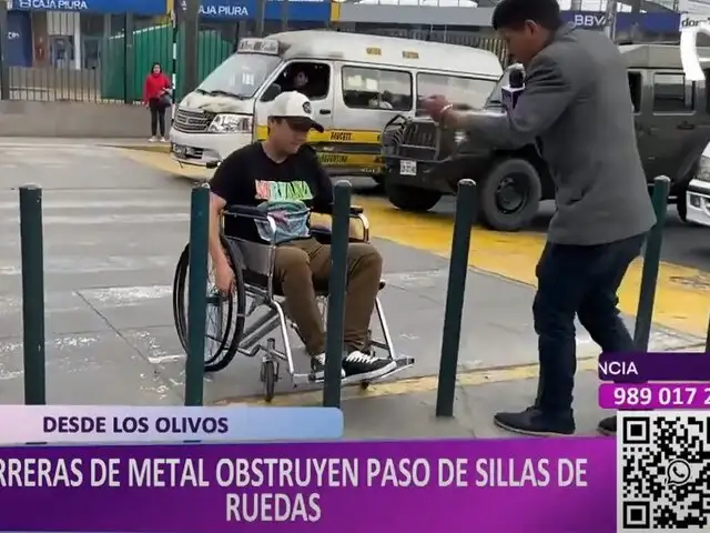 Personas en silla de ruedas obligadas a usar la pista por barreras en Plaza Norte