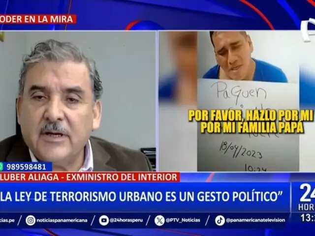 Cluber Aliaga califica la Ley de Terrorismo Urbano como un "gesto político"