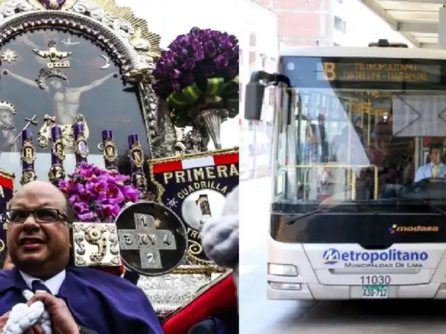 Estas son las rutas del Metropolitano y corredores durante procesión del Señor de los Milagros