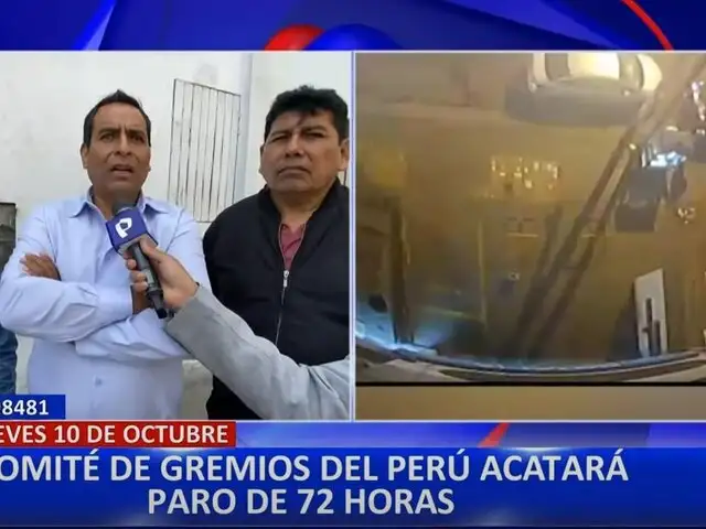 Gremios del Perú confirman paro de 72 horas exigiendo medidas contra la inseguridad