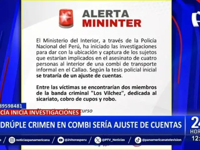 Cuádruple asesinato en el Callao: Mininter inicia investigación de crimen en combi informal