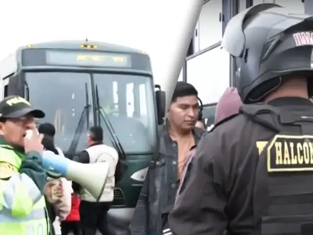 Buses de la Policía trasladan pasajeros desde Puente Nuevo en medio del paro de transportistas