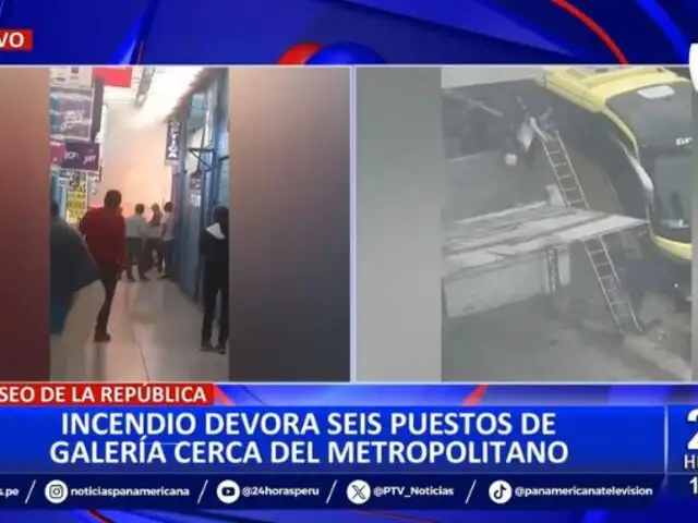 Centro de Lima: Incendio consume 6 locales de galería cerca a estación del Metropolitano